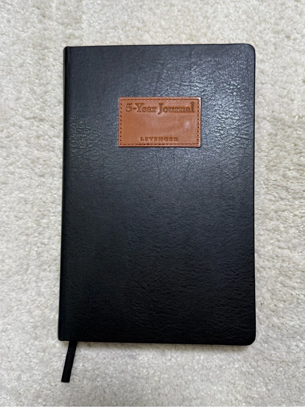 Levenger Luxe Leather 5-Year Journal Black Hardcover Binding